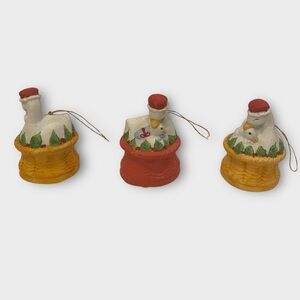 Jasco L'IL BASSINET CHIMER Christmas Ornaments Geese on Nests